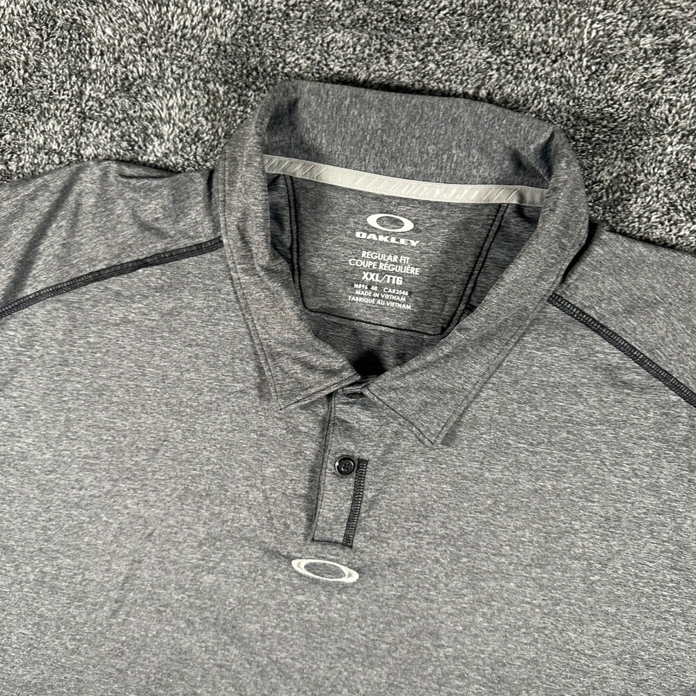 Oakley Polo Shirt Mens XXL Regular Fit Gray Hydrolix Short Sleeve Golf Top
